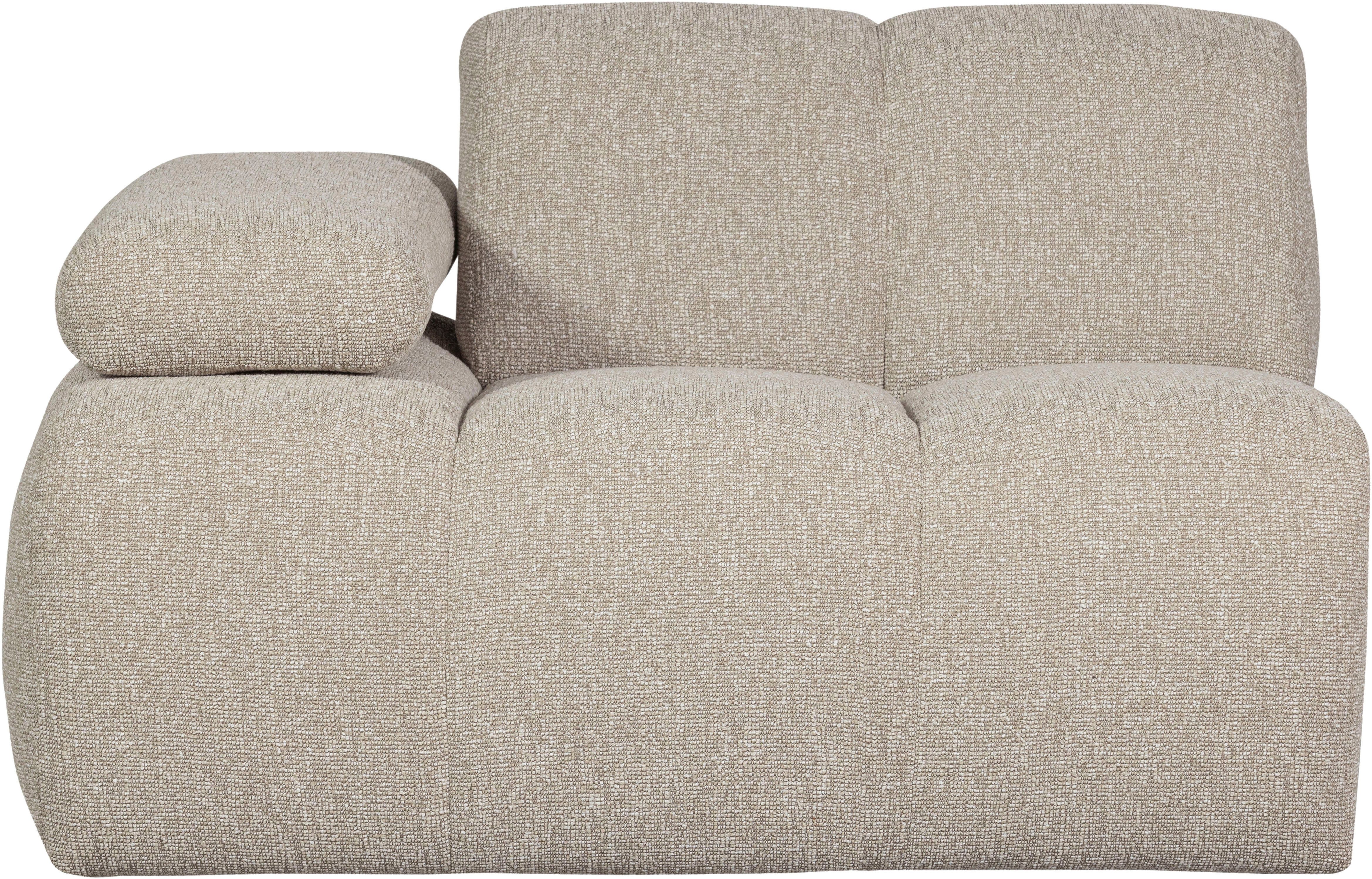 WOOOD Sofaelement Mojo Bouclé-Bezug mit verstellbarer Armlehne B 124 x D 97 x H 74 cm, Maximale Verschleißfestigkeit, Tragkraft 120 kg, montiert geliefert