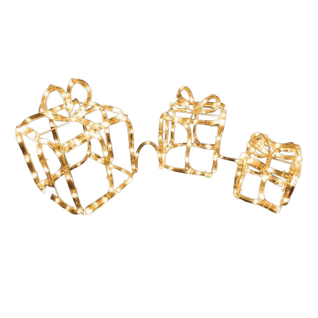 Gartenpirat LED Dekofigur Geschenkboxen 3er-Set Drahtgestell mit Lichtschla günstig online kaufen