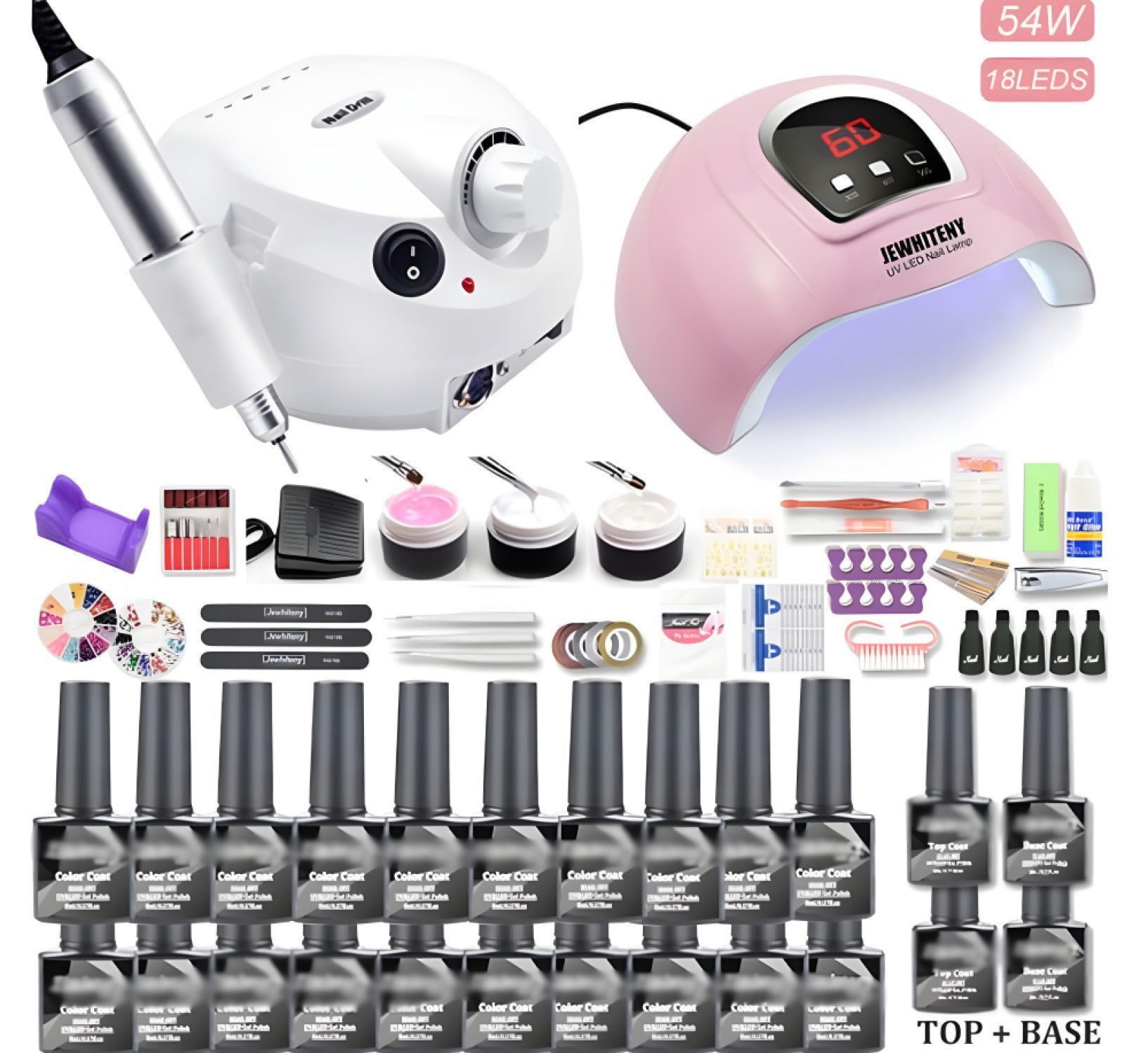 Ophy Nagellack-Set DIY Nail-Art-Set mit Nagellack (8 ml) & Maniküre-Werkzeugen, für Anfänger und Profis – 20 Farben