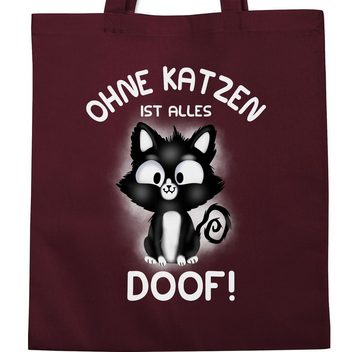 Shirtracer Umhängetasche Ohne Katzen ist alles doof!, Katzenbesitzer Geschenk