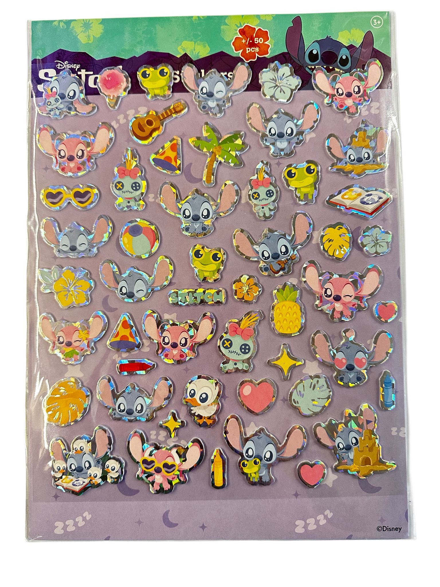 Disney Наклейки Lilo&Stitch Bubble Наклейки Aufkleber Buch 50 Наклейки blau pink, (Set 1-tlg), Angel,Stitch,Schrulle und Freunde Geschenke für Jungen und Mädchen