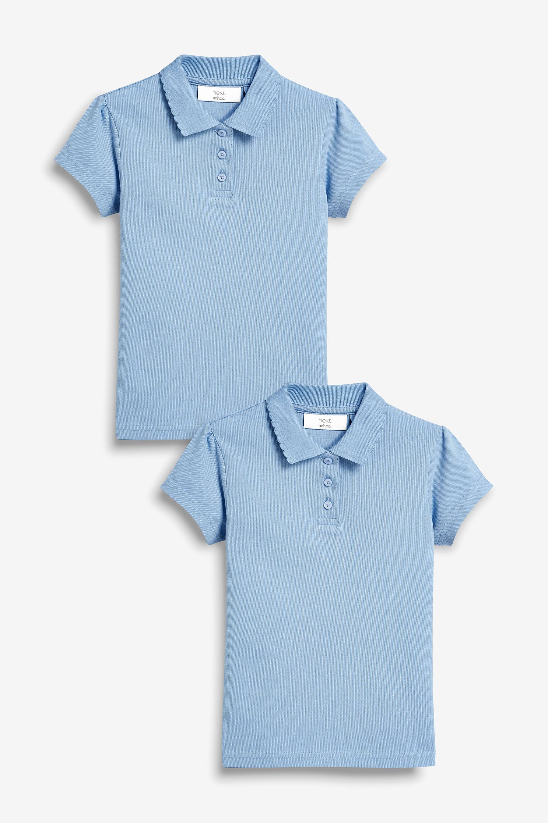 Next Poloshirt aus Kurzärmelige Polohemden im 2er-Pack Baumwolle Blue (2-tlg)