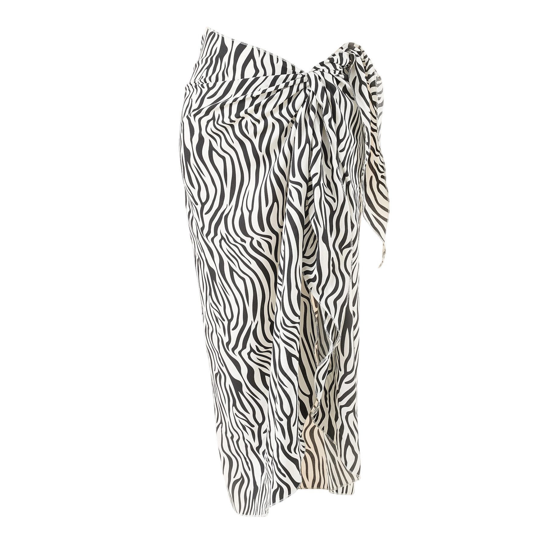 Mutig Sommerrock Damen Sarong Pareo aus Chiffon, Sexy Bikini Cover Up (Leichter & Luftiger Wickelrock lang mit seitlicher Schnürung, Strandkleid für Sommer) Strandurlaub & Pool, Badeanzug Überwurf