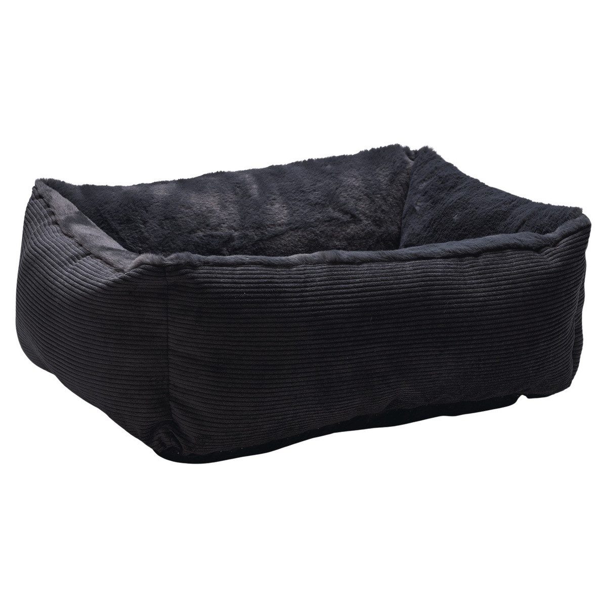 Beeztees Tierbett Katzenbett Moza aus Plüsch anthrazit