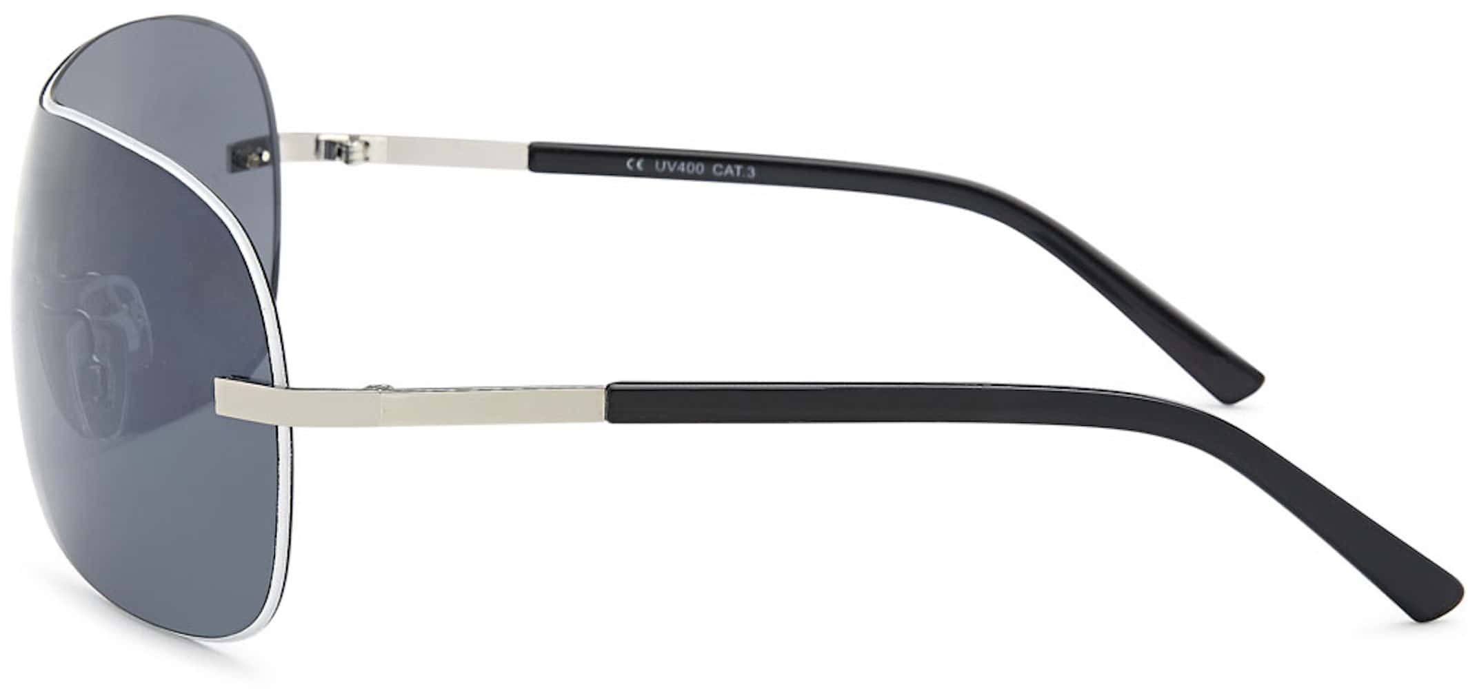 (Packung, schwarzen Damen Schwarz Monoscheiben mit Brille Eyewear Sonnen Silber Monoscheibensonnenbrille Linsen 1-St) BEZLIT