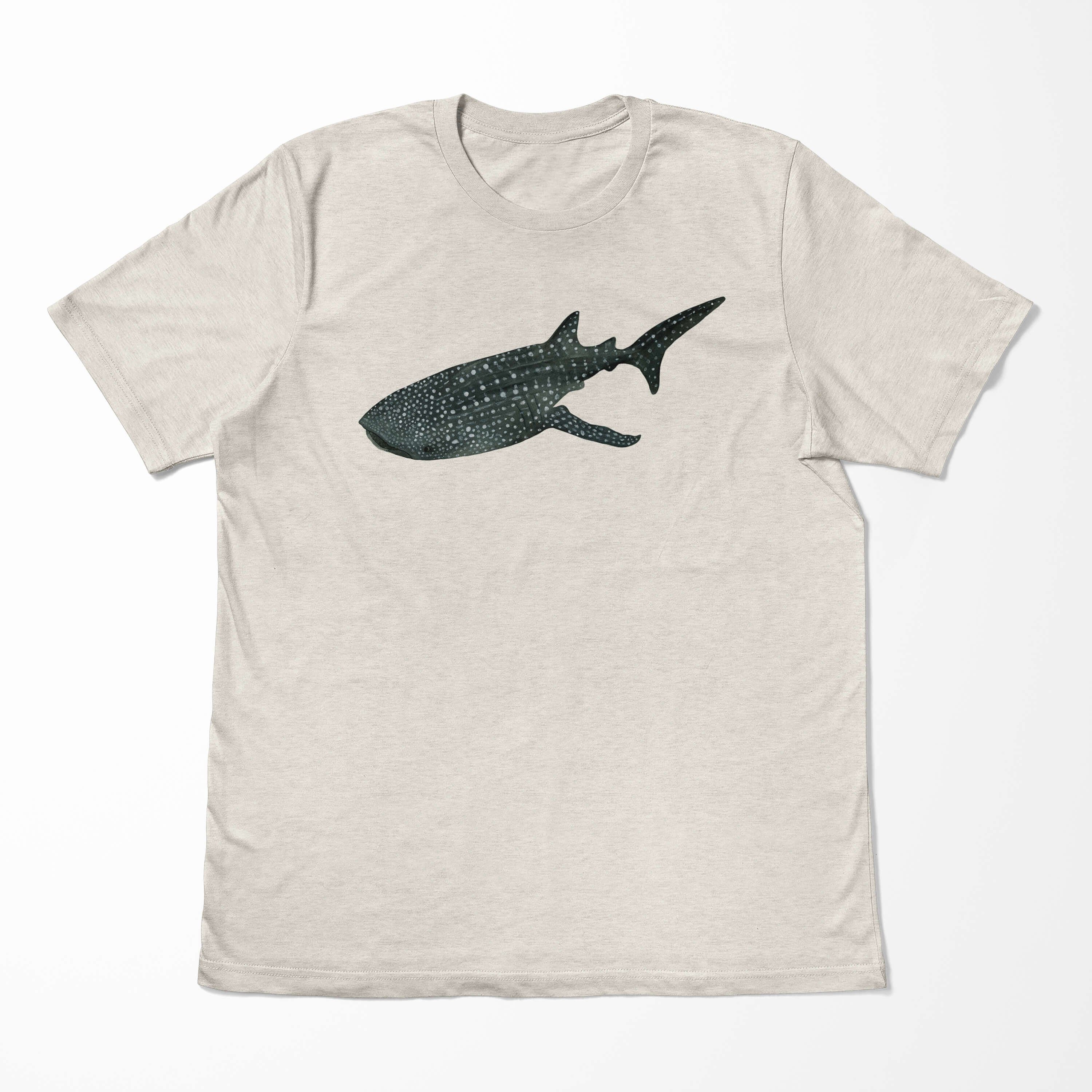 Sinus Art T-Shirt Shirt Walhai Herren Nachhaltig e aus Ökomode Bio-Baumwolle gekämmte T-Shirt 100% Motiv (1-tlg) Wasserfarben