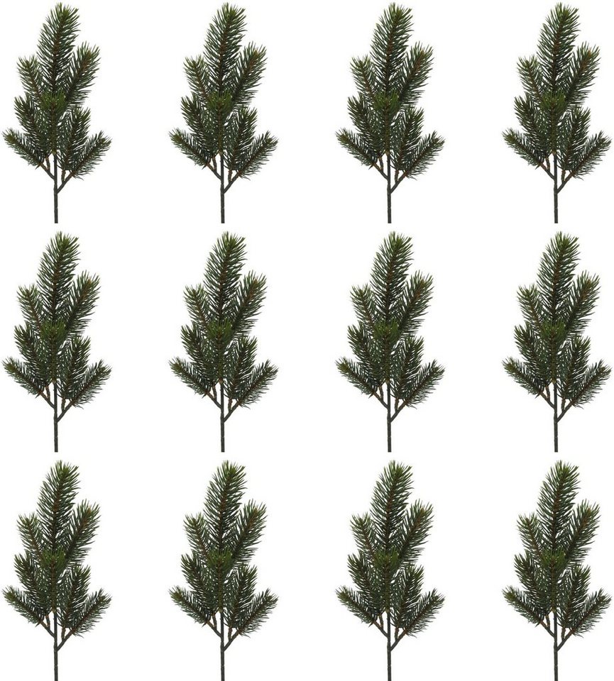 Winterliche Kunstpflanze Weihnachtsdeko Tanne, Creativ green, Höhe 40 cm,  Zweig, 12 Stück im Set