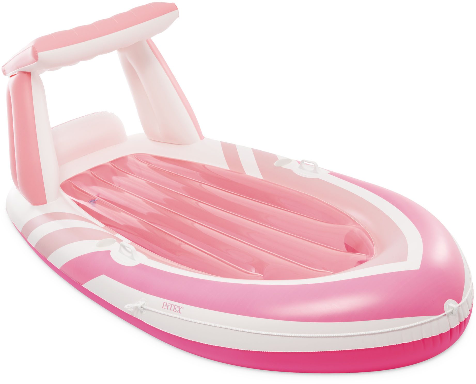 Intex Badeinsel »PINK PARADISE BOAT FLOAT«, mit Reparatur-Set und Getränkehalterung