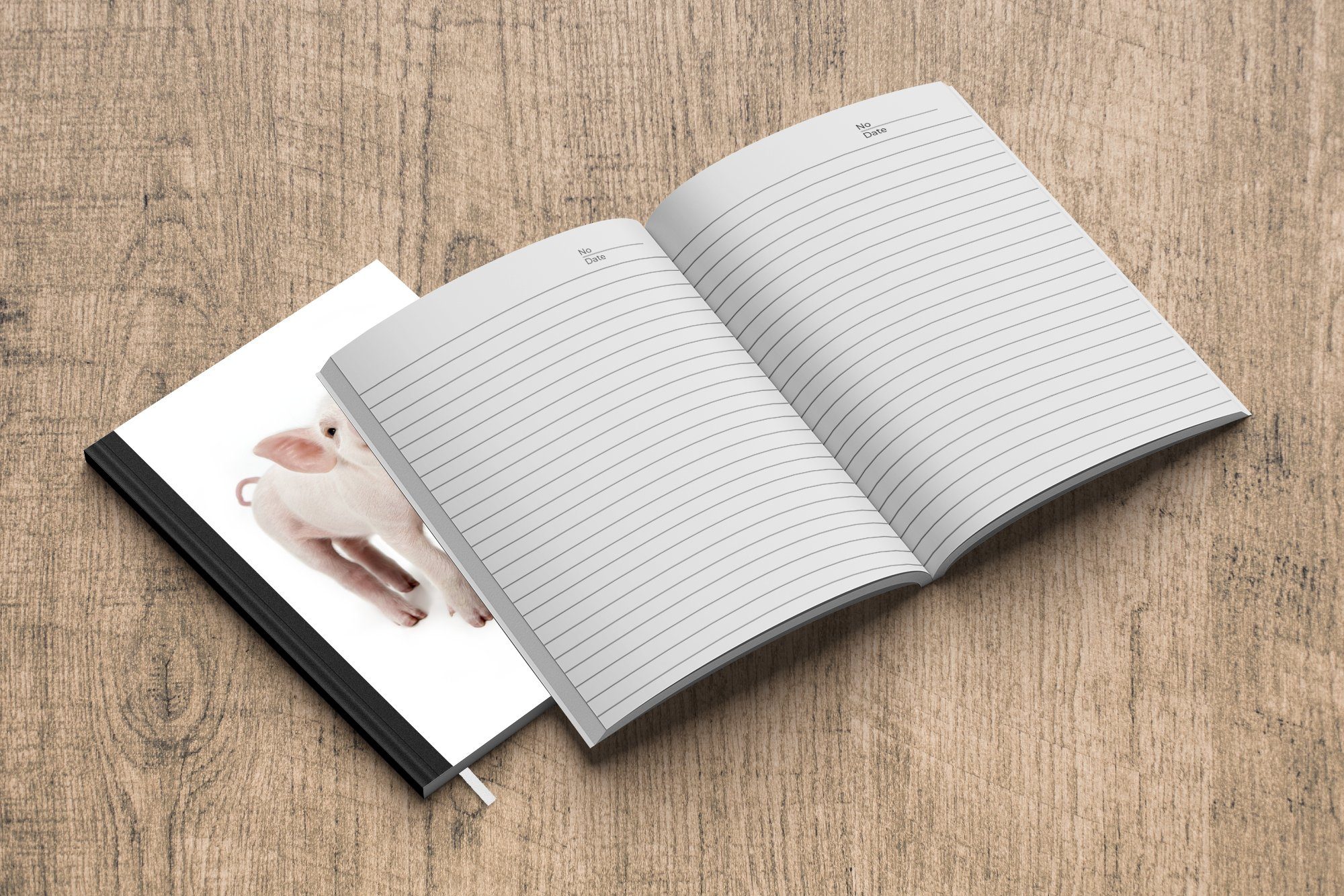 Weiß, Seiten, Notizheft, Haushaltsbuch Journal, 98 Tiere A5, Notizbuch MuchoWow Merkzettel, - Tagebuch, Schwein -