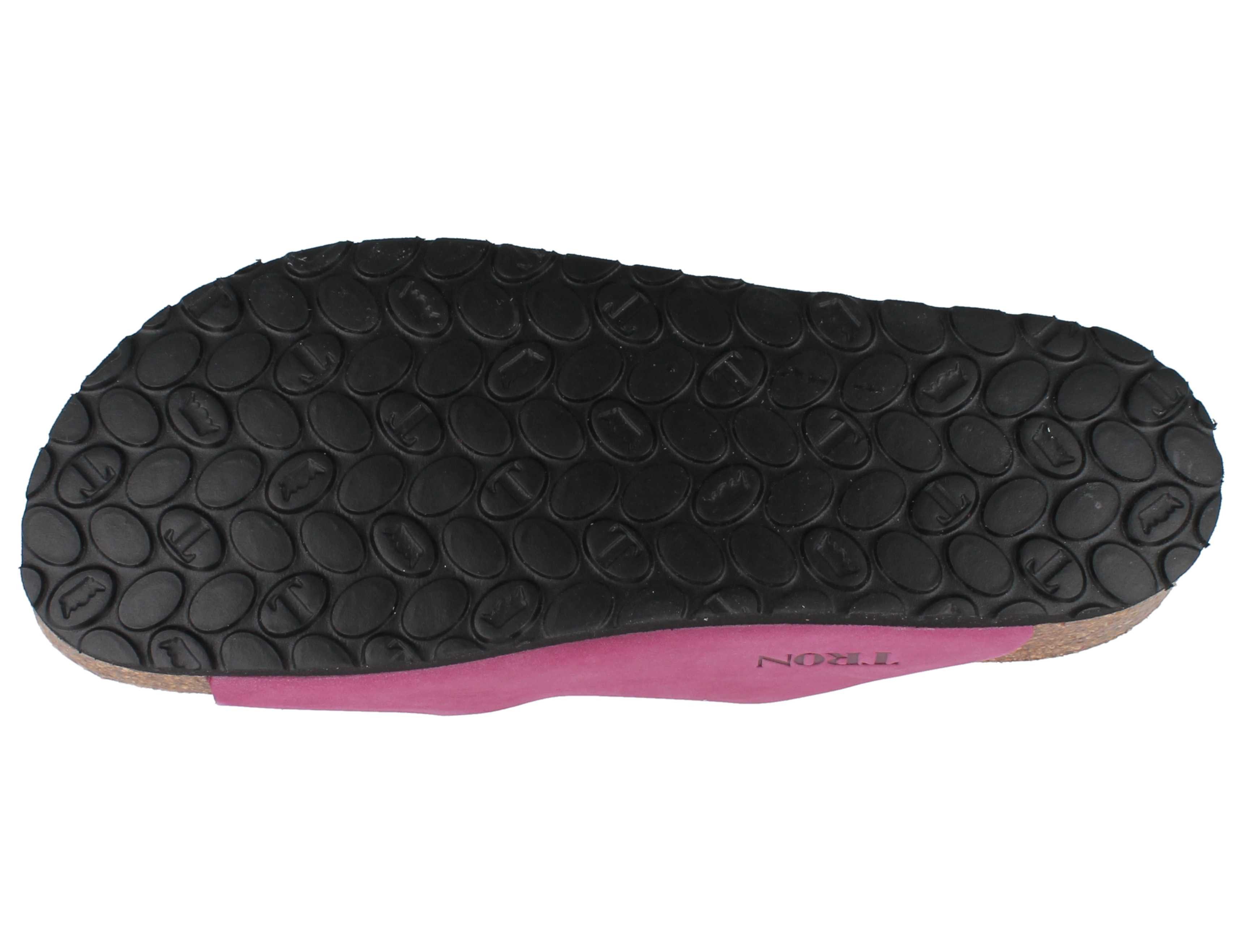 Tron TRON Pampelonne slim Damen Tieffußbett Pantolette pink Nubukleder - Pantolette Atmungsaktiv