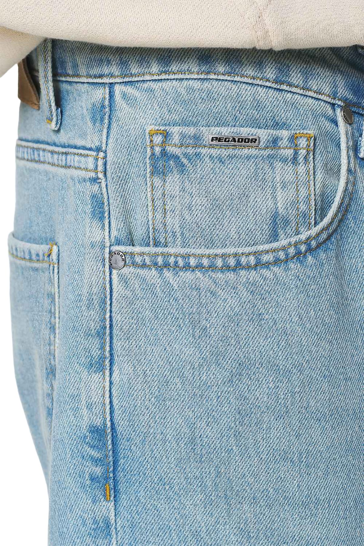 Pegador Set) logogeprägte Knöpfe 5-Pocket-Jeans kein Nieten und (1-tlg., Baures