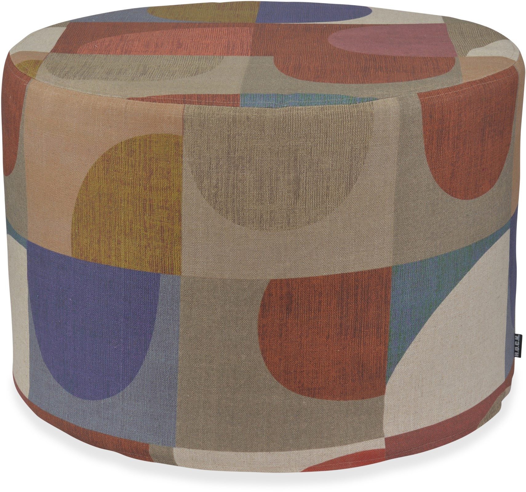 H.O.C.K. Sitzhocker H.O.C.K. Hoppers Hocker rund Pouf ø60x40cm - Burgunder, Retro-Muster, Hocker, Barhocker & Sitzhocker, Pouf, Badhocker, Wohnzimmer Hocker