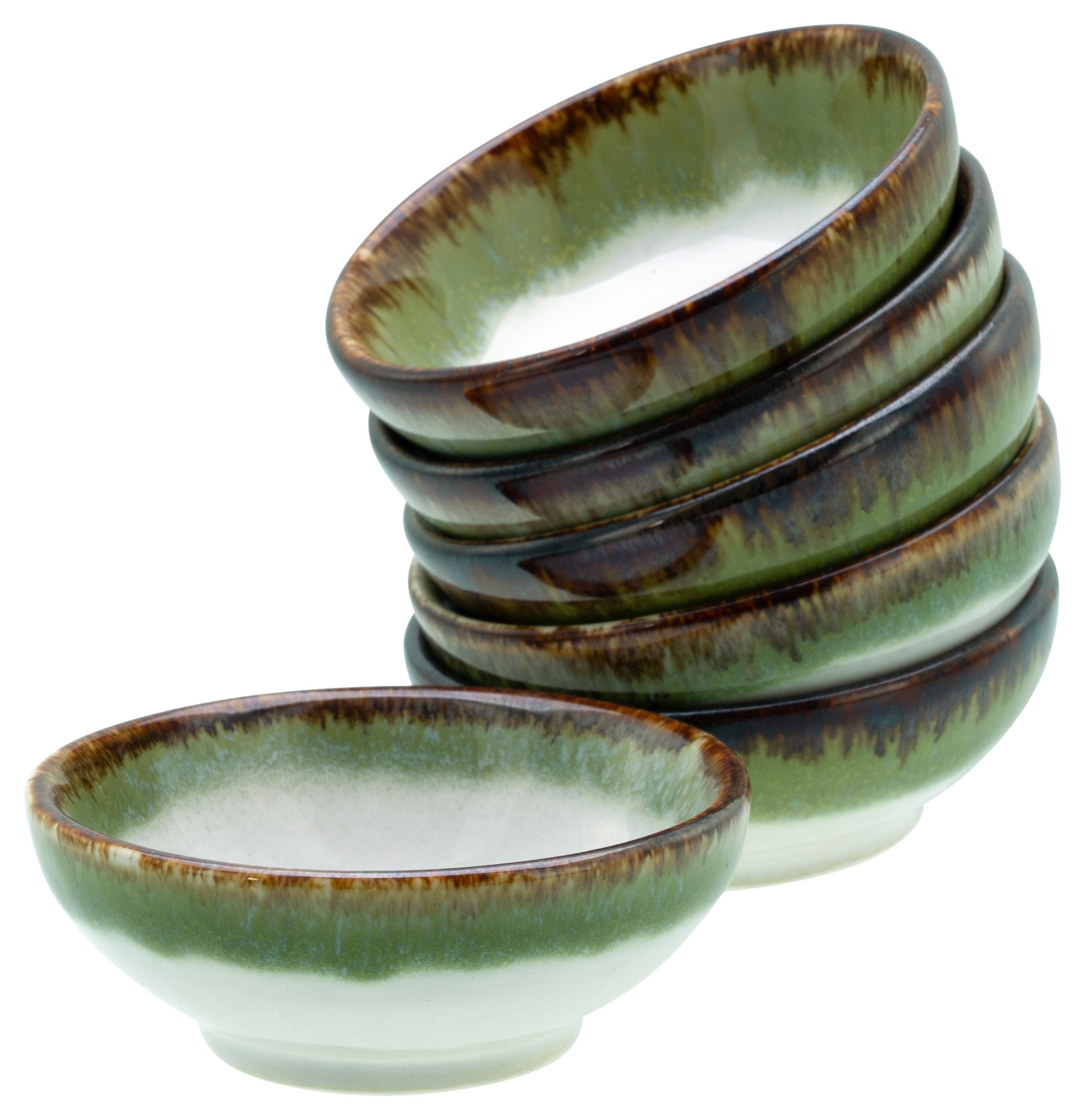 CreaTable Schale Cascade, Sojaschale, Ø 8 cm, 6-tlg, Steinzeug, (Set, 6-tlg), Rekativglasur, Healthy Food