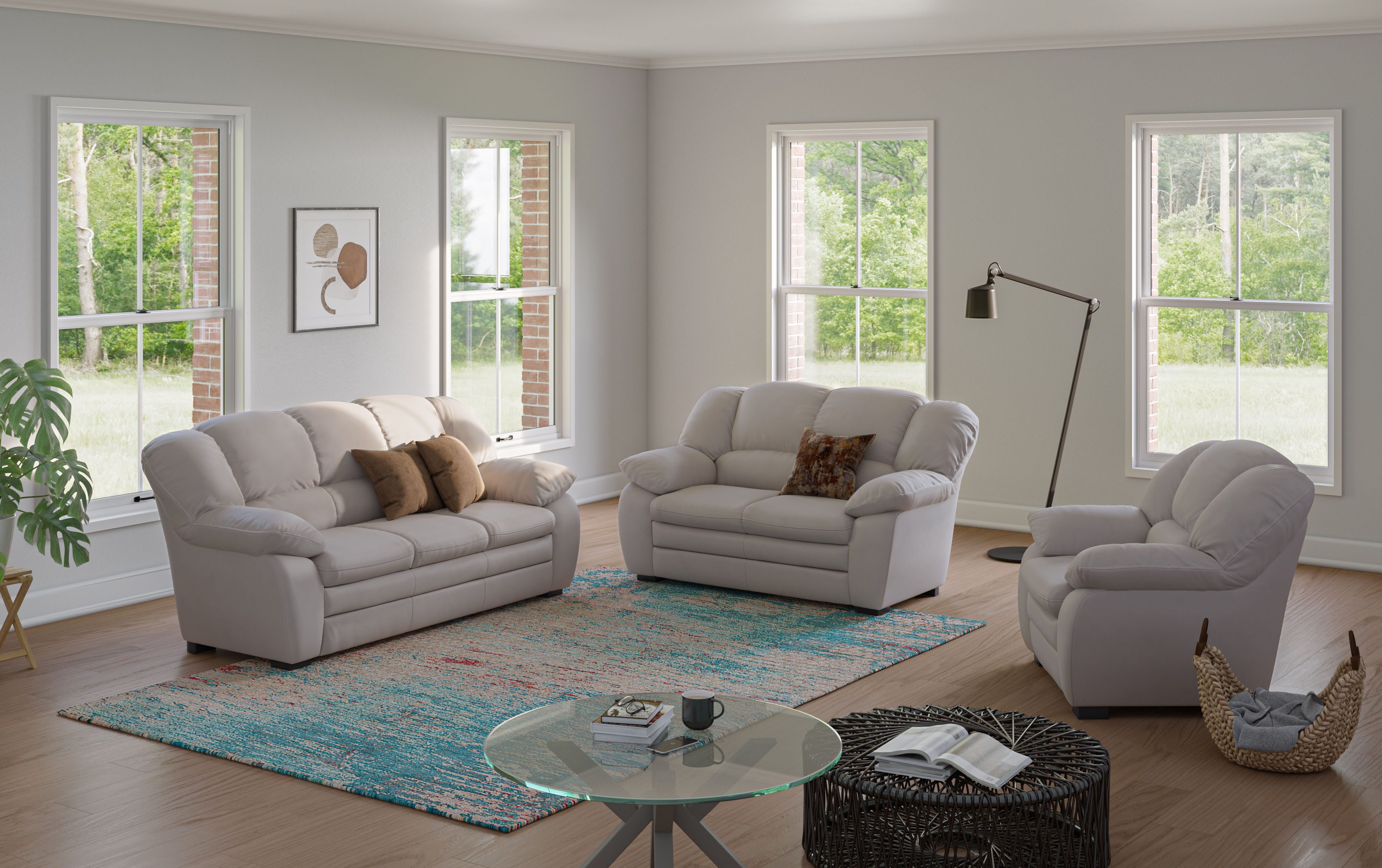 COTTA Polstergarnitur Casino, Sofa Set, 3-2-1 Sitzer, Wohnzimmer Garnitur, (Set, 3-tlg), Sessel, 2-Sitzer, 2,5-Sitzer, hohe Rückenlehne