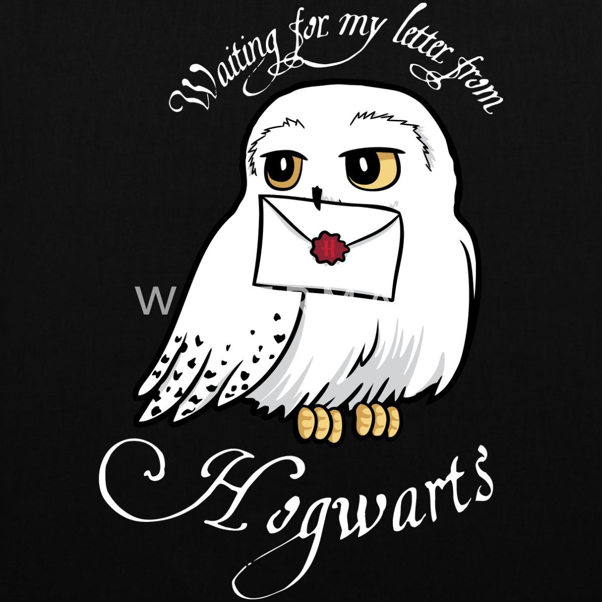 Spreadshirt Henkeltasche Harry Potter Hedwig Brief Stoffbeutel (1-tlg)