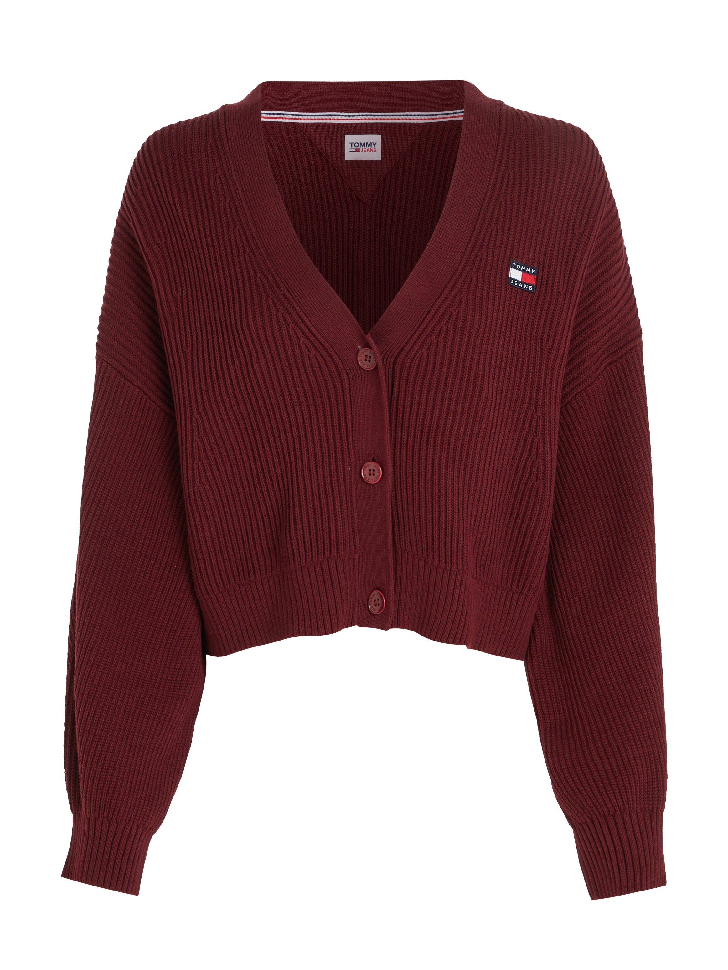 Jeans ESSENTIAL Tommy CARDIGAN Strickjacke BADGE mit Tommy Logo-Badge TJW Jeans Rouge