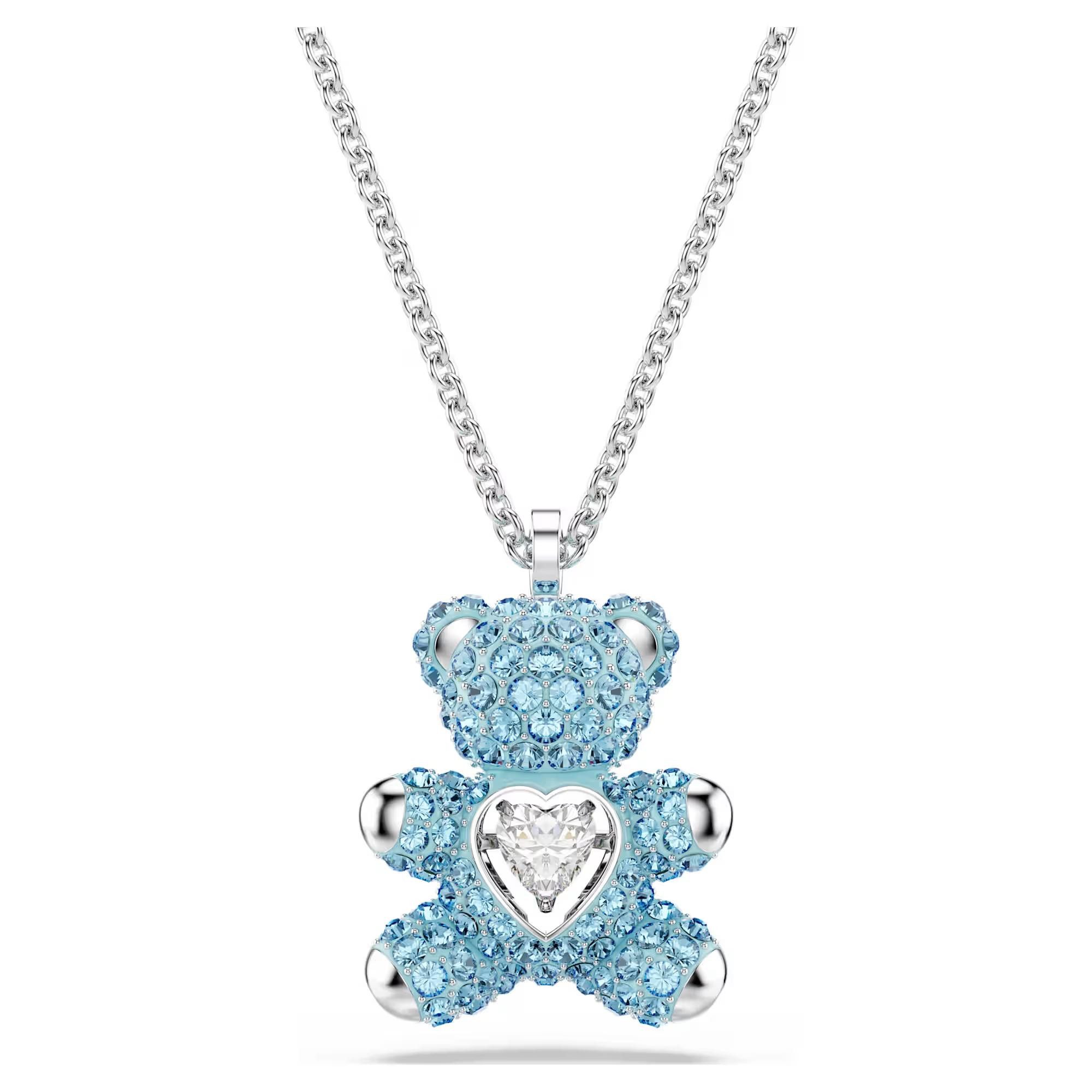 Swarovski Kristallanhänger Swarovski Halskette Teddy 5737620 Blau, Rhodiniert (1-tlg)