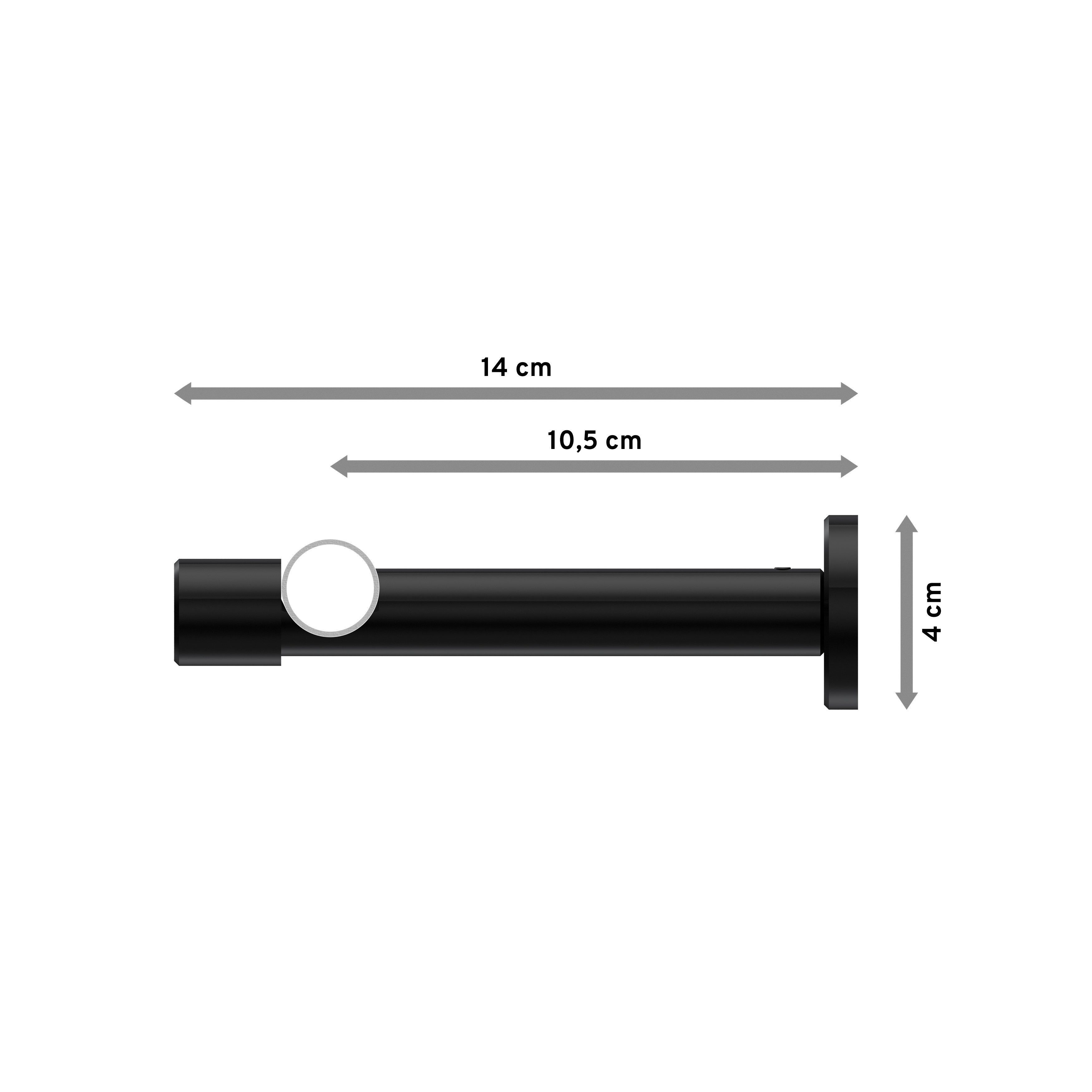 Gardinenstange Prestige Sitra, 20 Ø INTERDECO, / Wandmontage, 1-läufig, mm, Deckenmontage, Weiß Schwarz