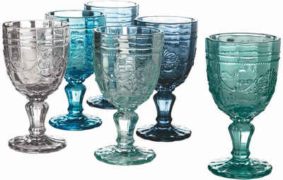 Villa d'Este Weinglas »Syrah - blau«, Glas, Gläser-Set 235 ml, 6-teilig