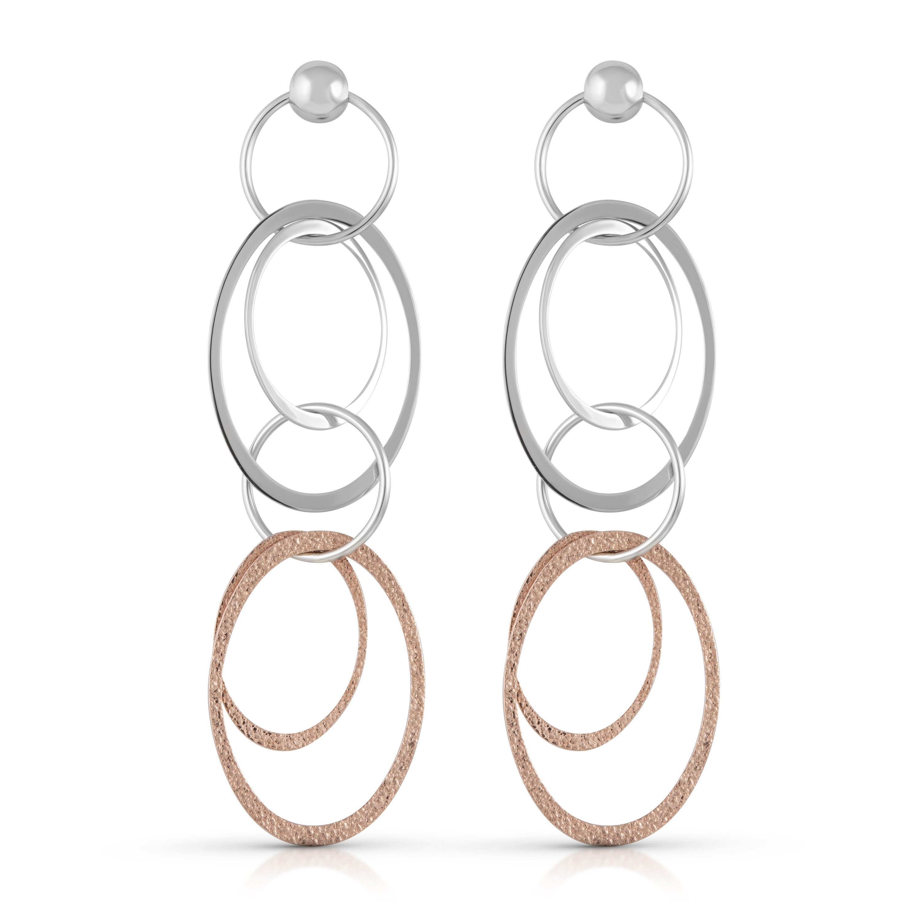 CELESTA Paar Ohrhänger 925/- Sterling Silber zweifarbig