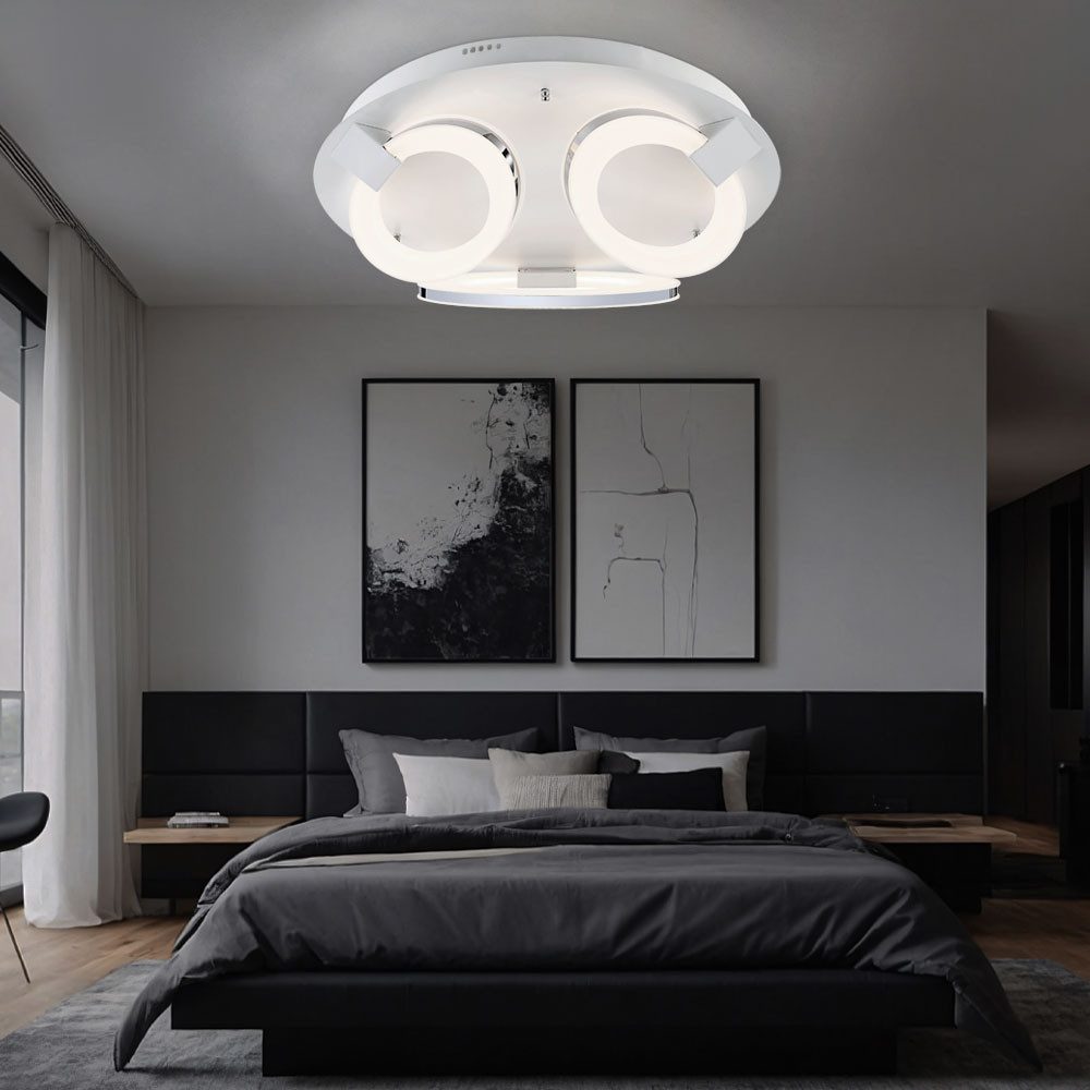GLOBO LIGHTING LED Deckenleuchte, LED-Leuchtmittel fest verbaut, Warmweiß, Deckenleuchte Modern Design Deckenstrahler Ringe Deckenlampe oval, 3x