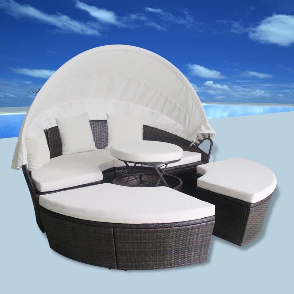 vidaXL Gartenliege »OutdoorSonneninsel Poly Rattan Braun« online