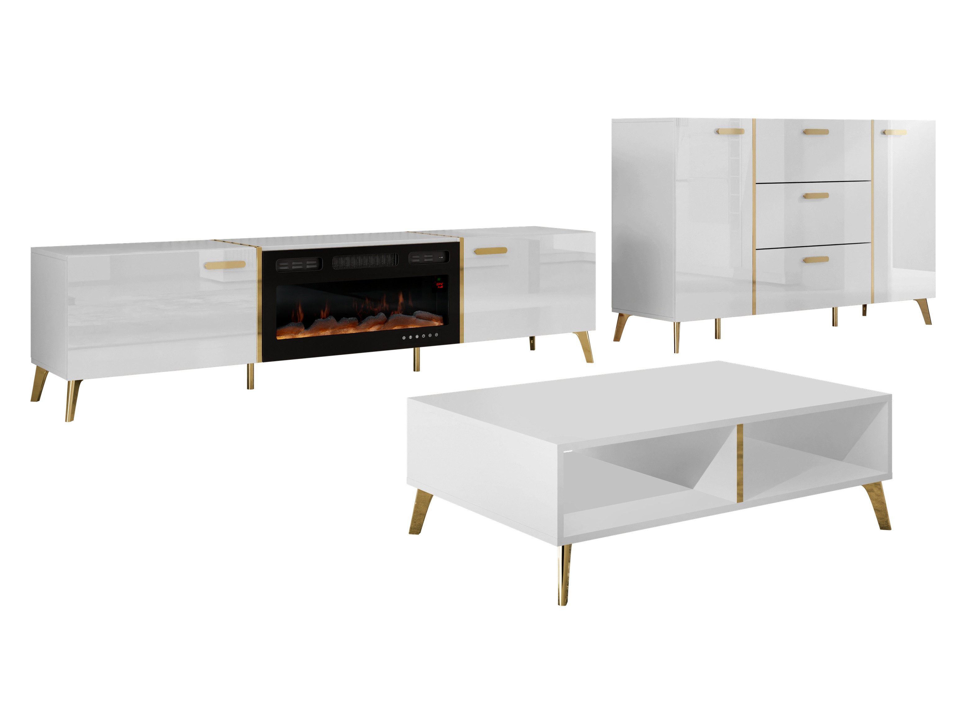 MIRJAN24 Wohnzimmer-Set Picru I, (3er-Set, Kommode, TV-Lowboard, Couchtisch günstig online kaufen