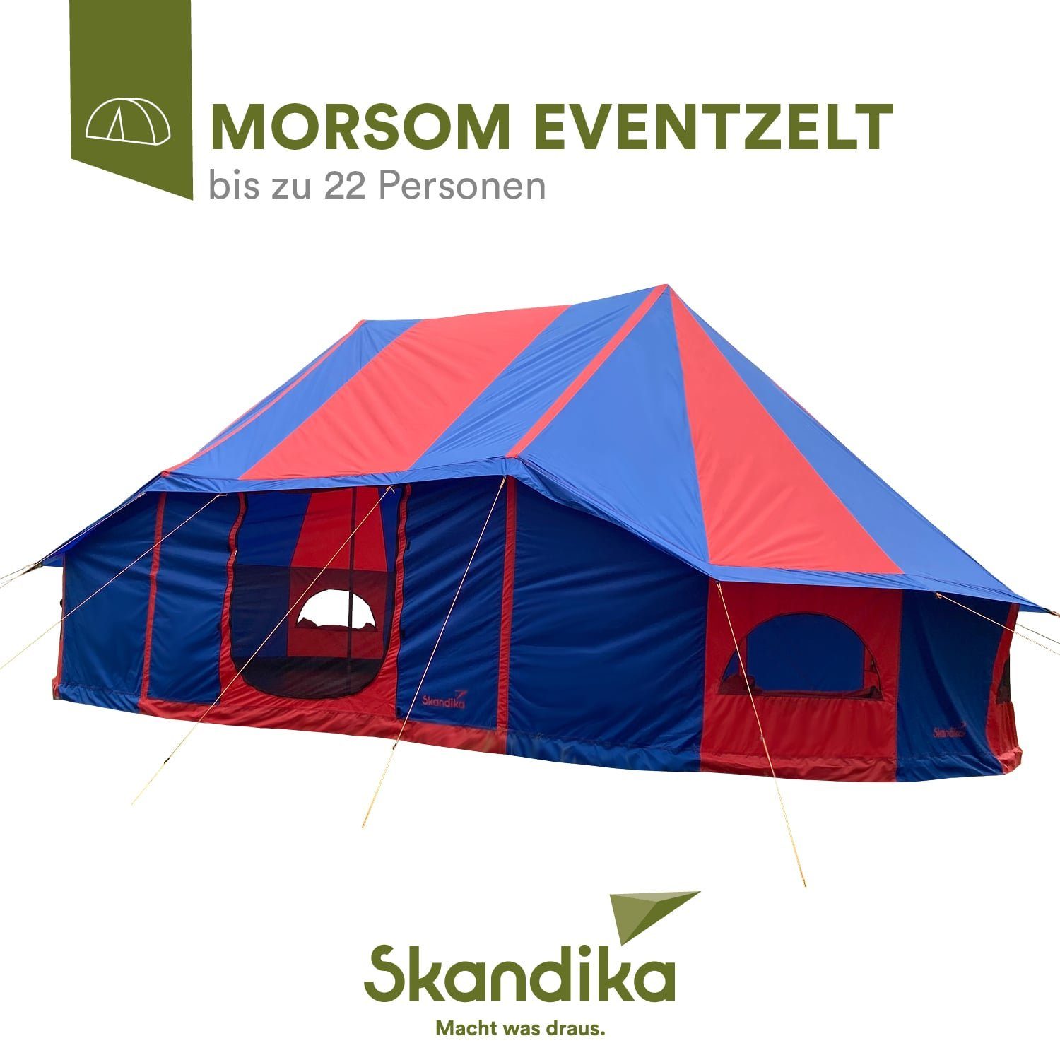 Skandika Kuppelzelt Morsom, Personen: 22, 22 Personen Partyzelt mit  eingenähtem Zeltboden