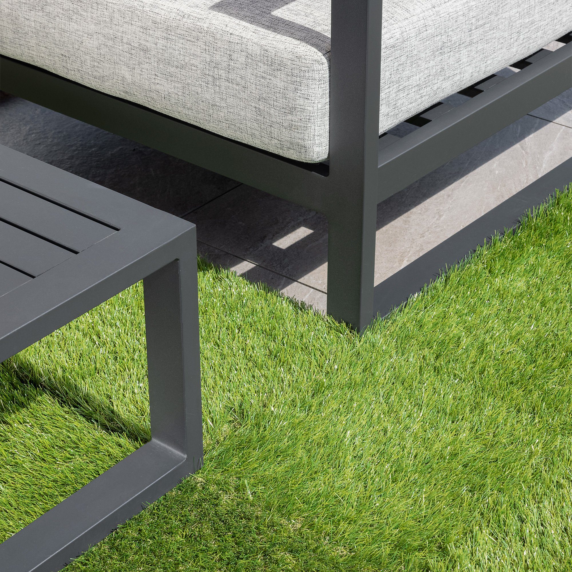 Navaris Outdoorteppich 4x Kunstrasen-Platten quadratisch für günstig online kaufen