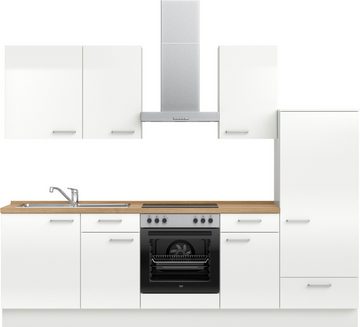 nobilia® Küchenzeile "Flash basic", vormontiert, Ausrichtung wählbar, Breite 270 cm, mit E-Geräten