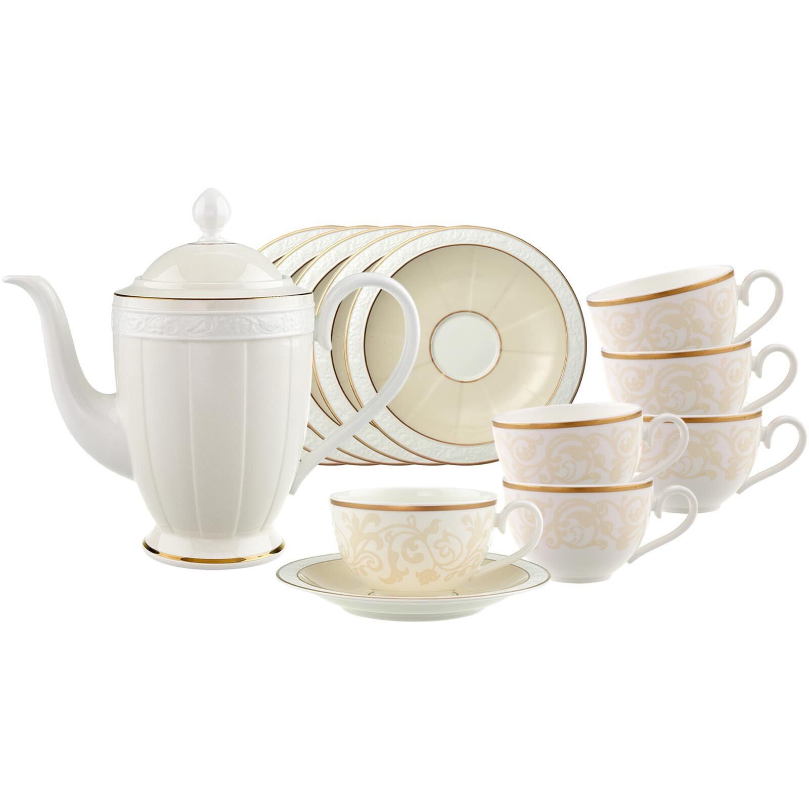 Villeroy & Boch Kombiservice Ivoire Tee-Set 13er Set (13-tlg), Porzellan