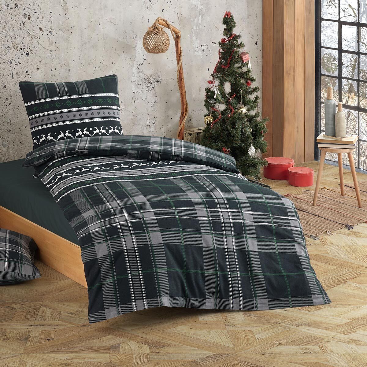 TRAUMSCHLAF Bettwäsche Hirsche, Flanell, 2 teilig, Hochwertige Flanell Bett günstig online kaufen
