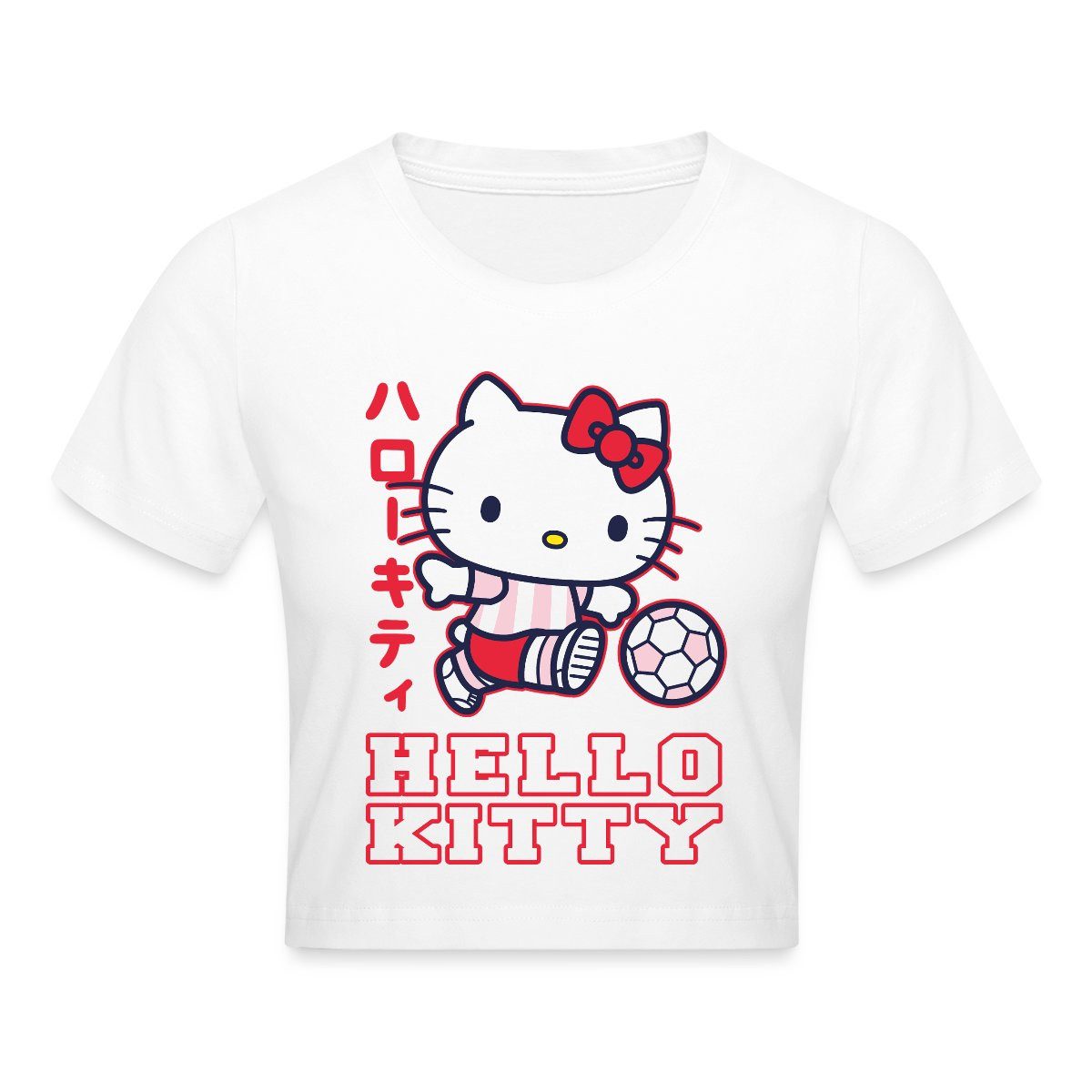 Spreadshirt T-Shirt Hello Kitty Spielt Fussball Sport Crop Top (1-tlg) günstig online kaufen