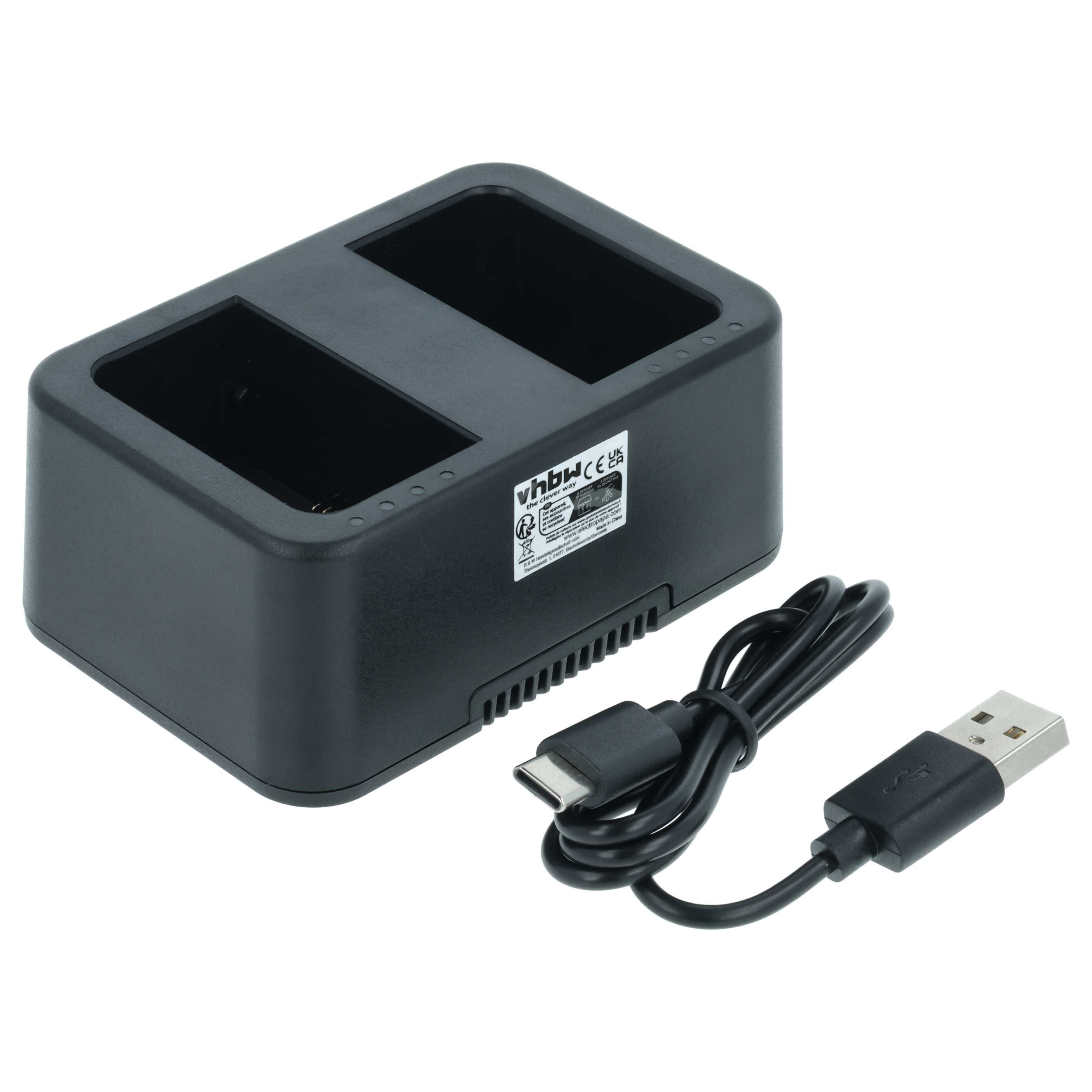 vhbw passend für DJI WB37, RONIN 4D Kamera Kamera-Ladegerät (Dual-Ladestation zum Laden von bis zu 2 Akkus an jeder USB-Buchse z.B)