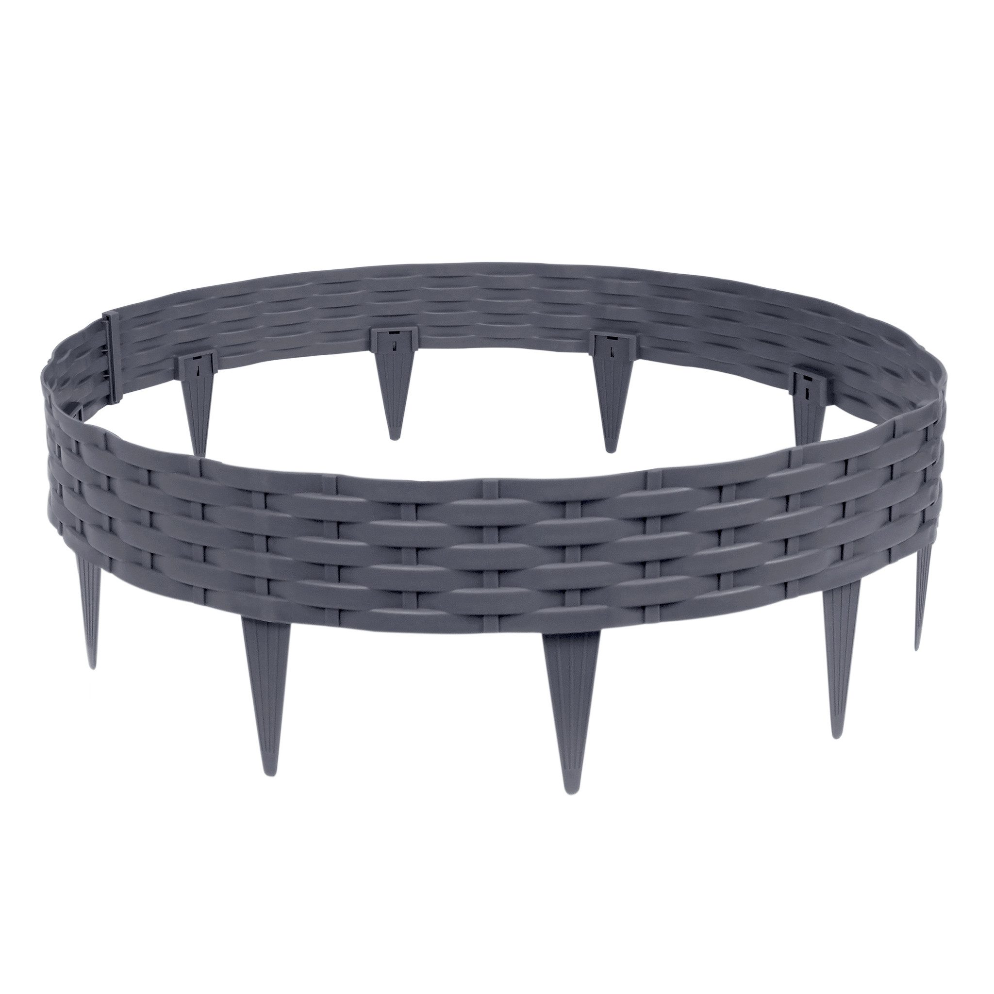 FIVMEN Rasenkante Beetumrandung Kunststoff Gartenpalisade Mähkante Rattan-Optik, Randsteine Palisaden Gartenzaun für Garten, Balkon, Terrasse