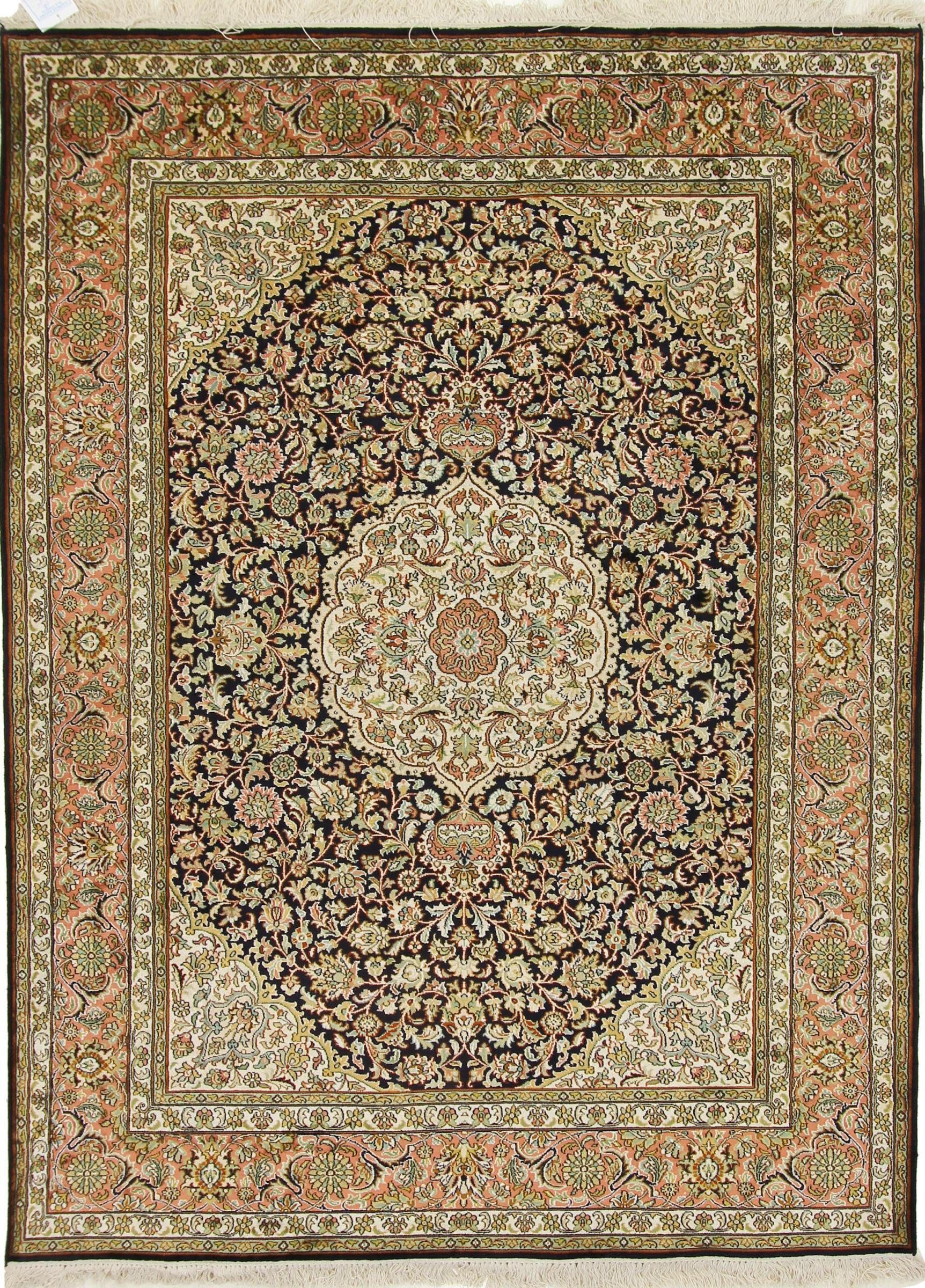 Orientteppich Orientteppich Kaschmir Seide 214x156 Handgewebter Teppich, Nain  Trading, Höhe: 0.4 mm