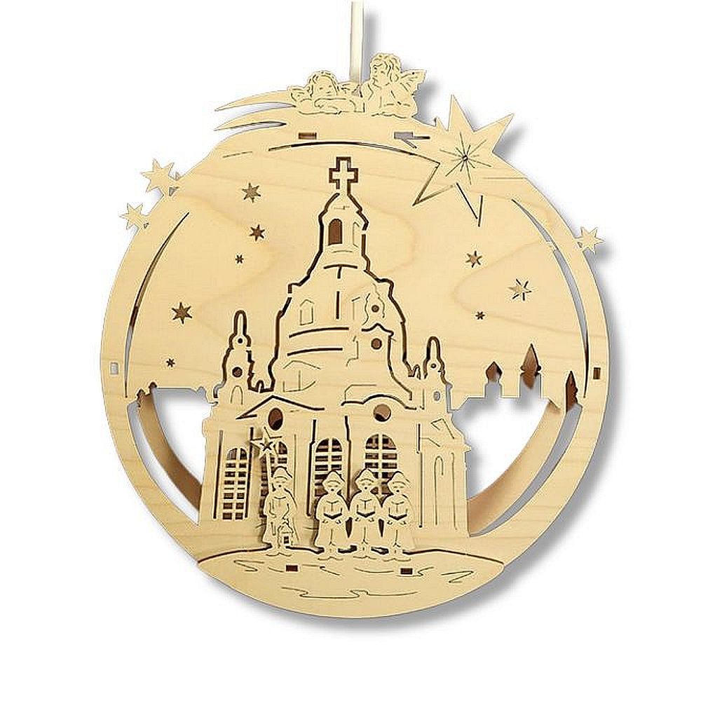 DeColibri Beleuchtetes Fensterbild Fensterbild Holz "Dresdner Frauenkirche Dresden", beleuchtet-Holzkunst, Holzkunst aus Sachsen, beleuchtet