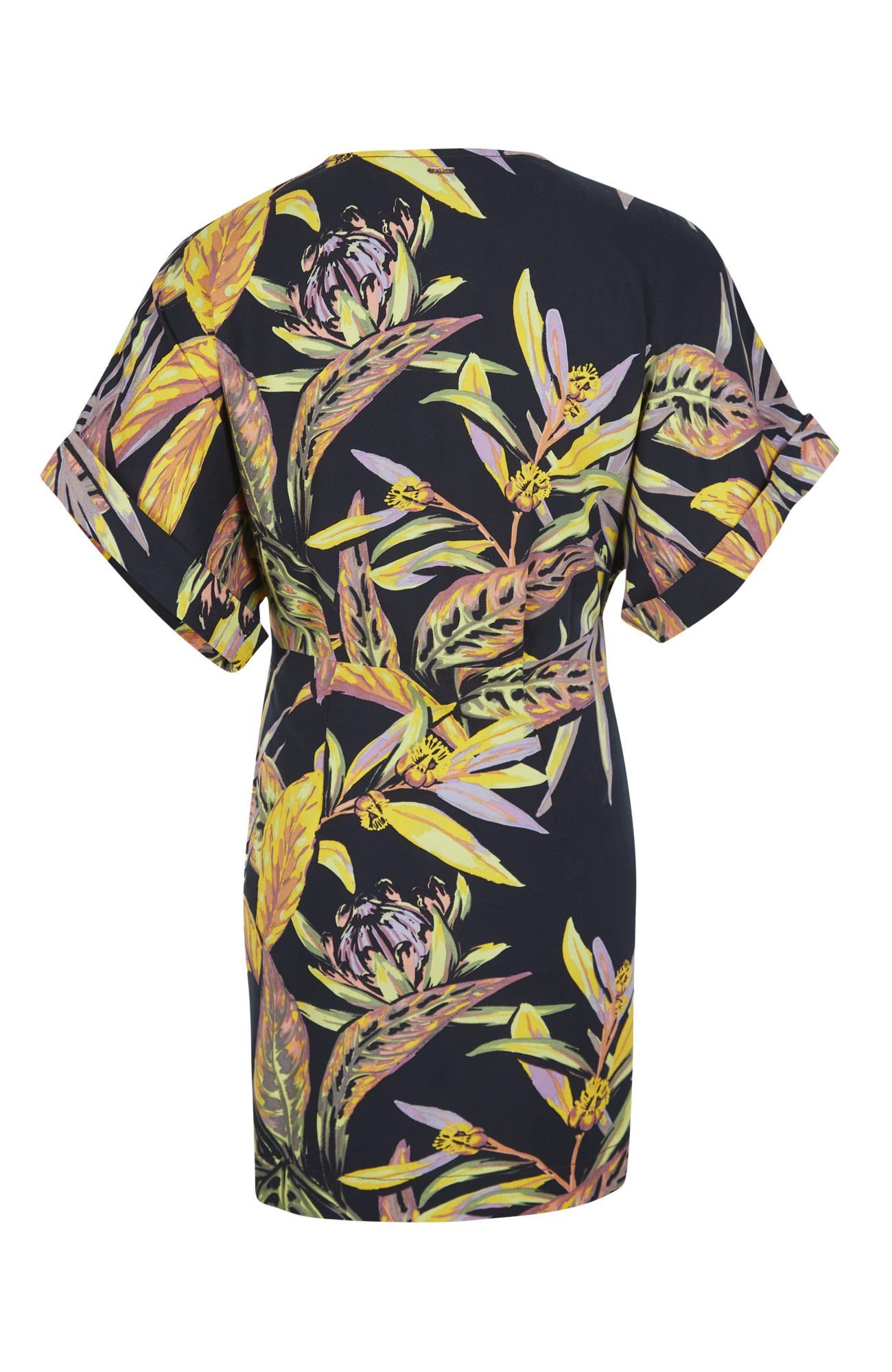 O'Neill Sommerkleid Oneill W Oliana Damen Flower Black Tropical Kleid Dress Wrap