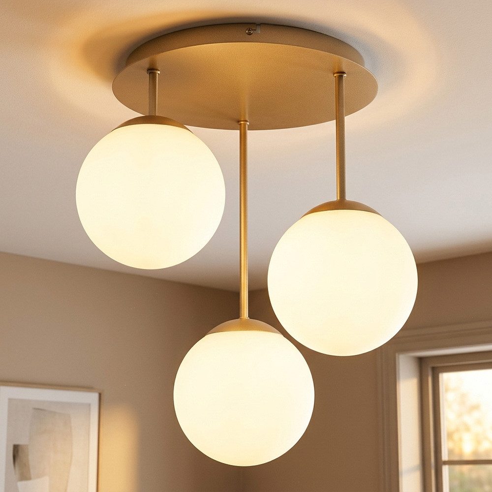 GLOBO LIGHTING Deckenleuchte HARMON, ohne Leuchtmittel, Deckenleuchte mit Glaskugeln, modern, stilvoll & edel