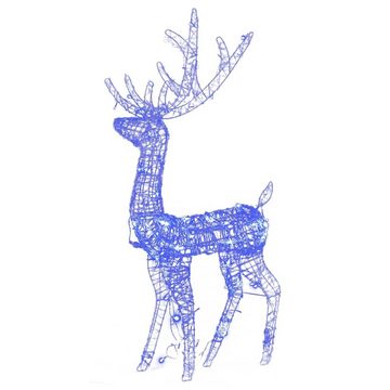 vidaXL Dekolicht LED-Rentiere 2 Stk Acryl 120 cm Blau Weihnachten Winter Garten Deko