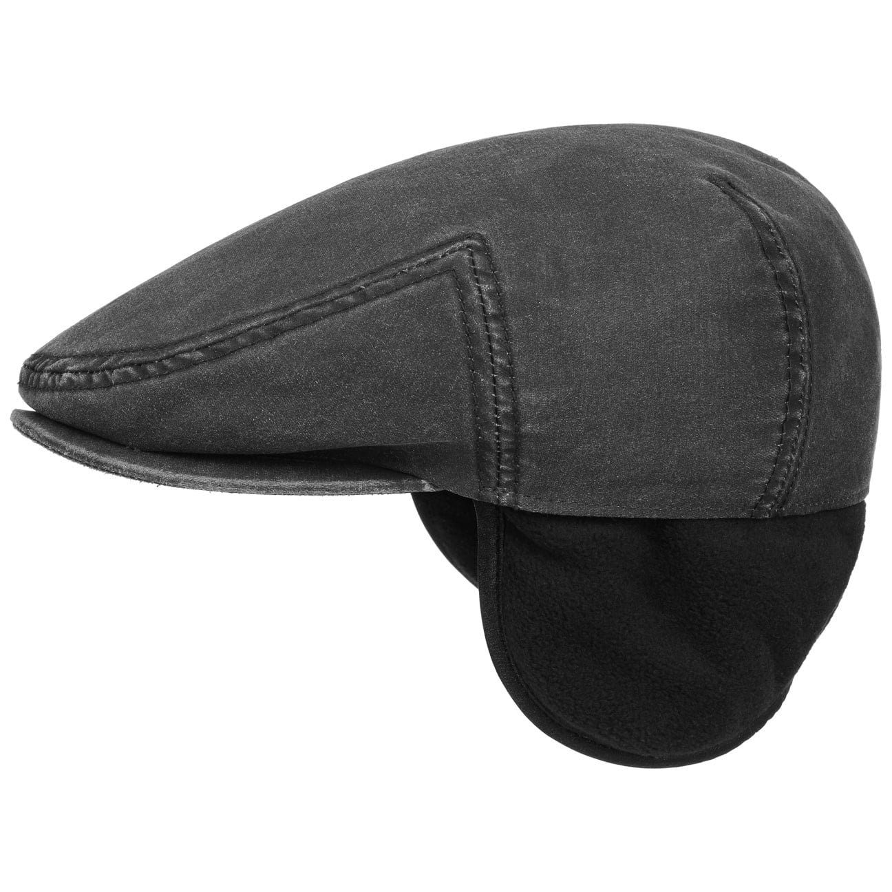 Stetson Flat Cap (1-St) Baumwollcap mit Schirm, Made in the EU schwarz