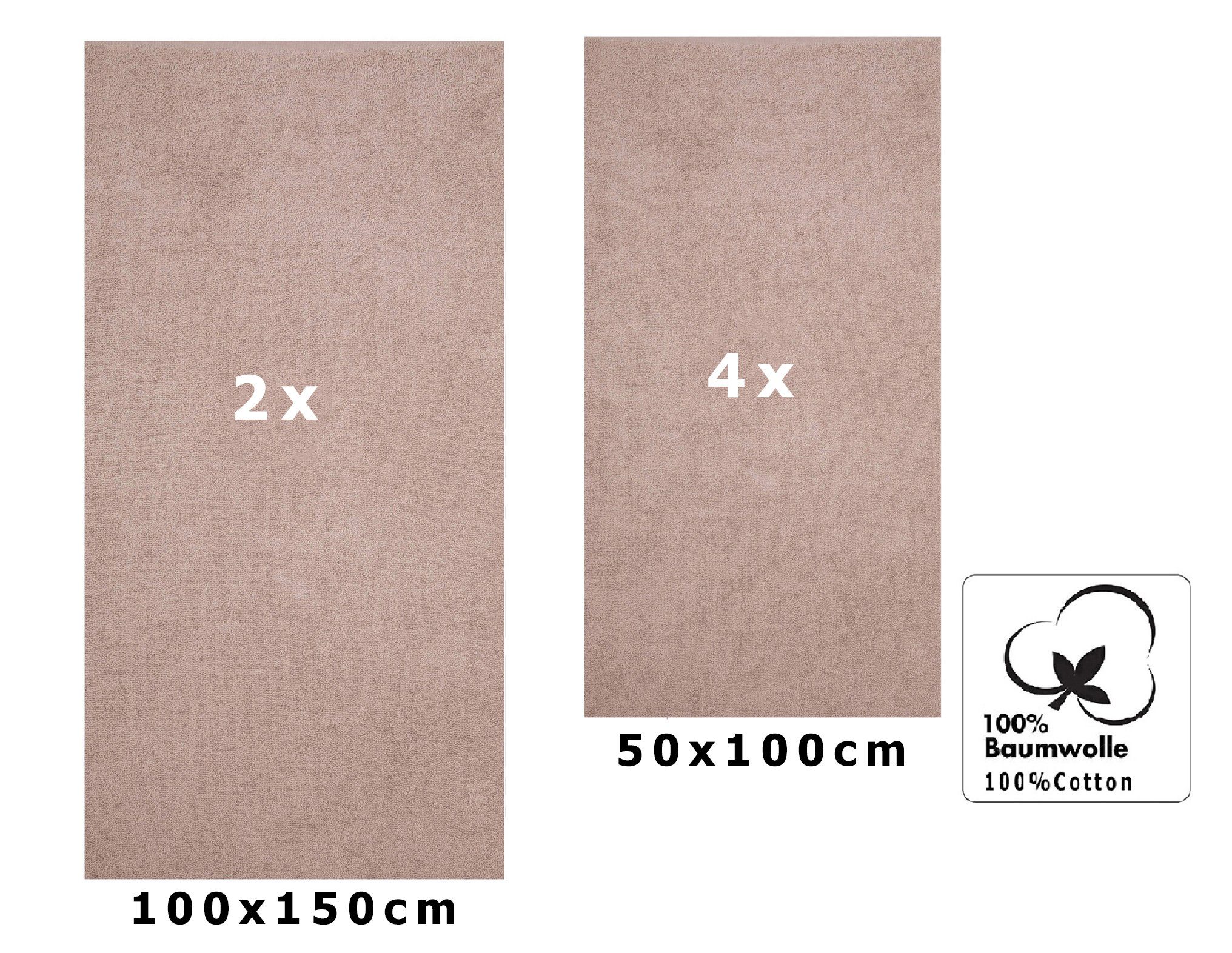 Betz Handtuch Set 6 tlg. BERLIN 2 Duschtücher 4 Handtücher, 100% Baumwolle günstig online kaufen