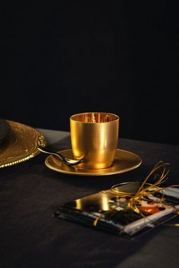Eisch Espressoglas COSMO COLLECT, 100 ml, Made in Germany, Kristallglas, m. Untertasse, in Handarbeit mit glänzendem und mattem Gold veredelt