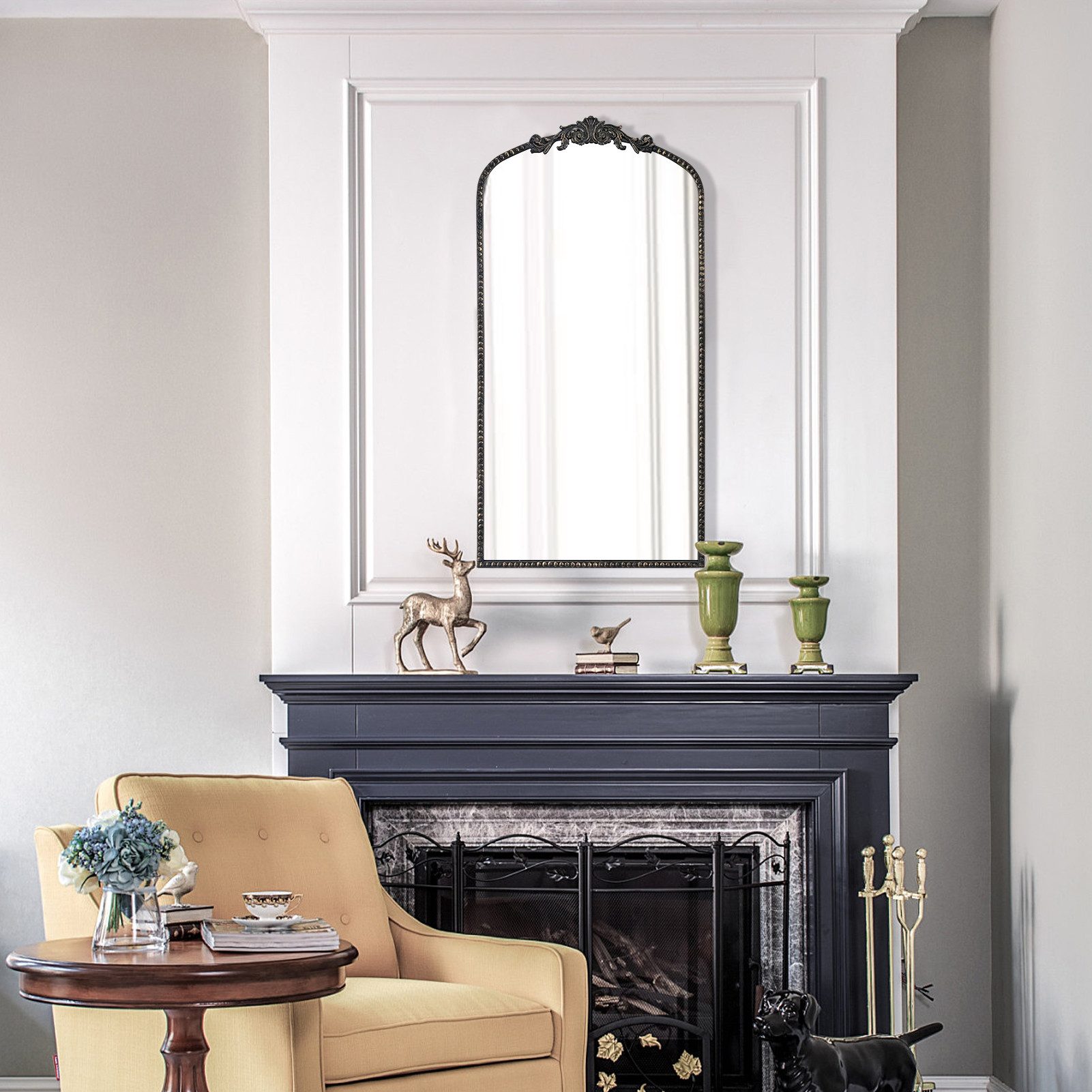 G-LEAF Spiegel Wandspiegel/Ganzkörperspiegel im Barockstil, mit Perlenverzi günstig online kaufen