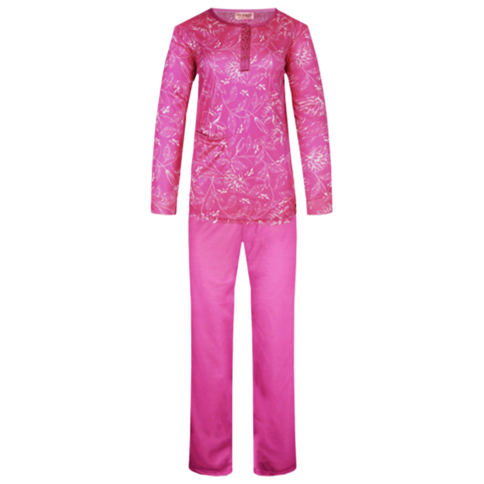 (Set) Langarm Baumwolle TEXEMP Nachtwäsche Set Pyjama Baumwolle Rot Lang Schlafanzug 90% Damen Pyjama
