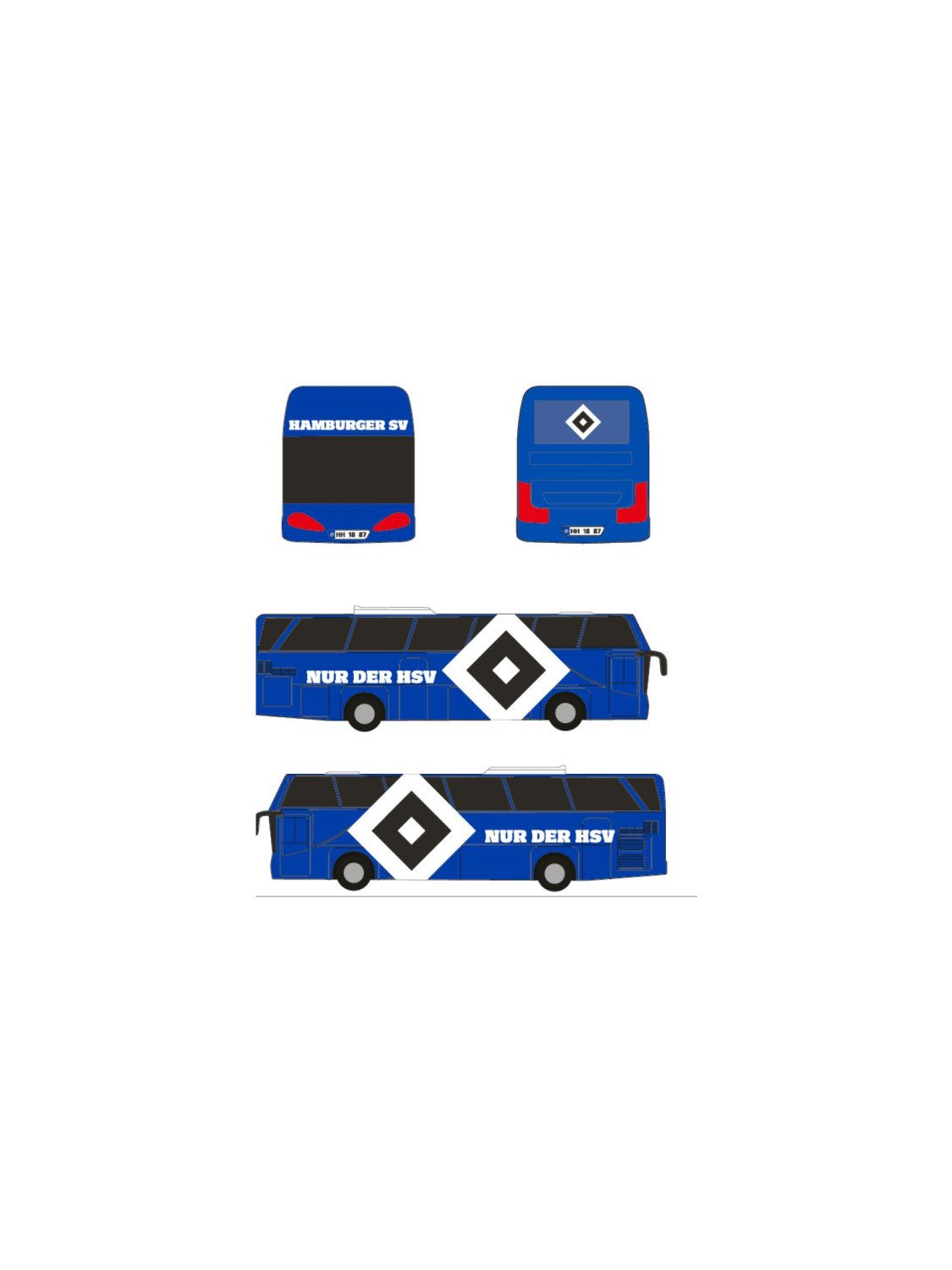 VertriebsArena GmbH Spielzeug-Bus HSV Nur der HSV Spielzeugbus