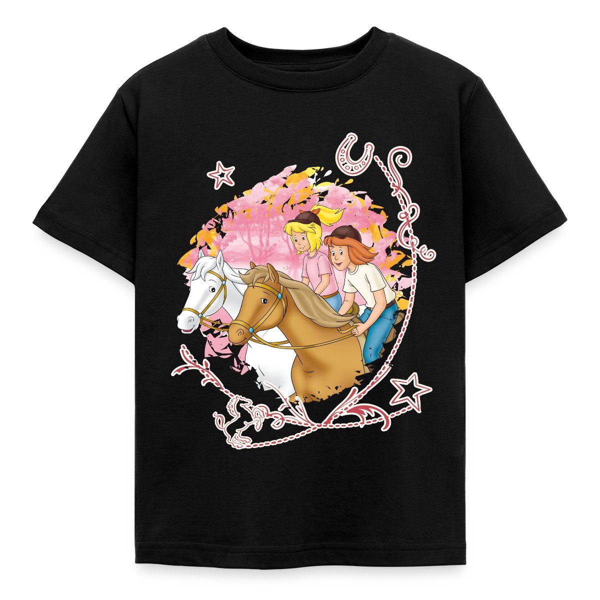 T-Shirt Bibi Und Tina Wettreiten Im Wald Kinder T-Shirt