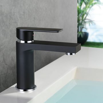 aihom Waschtischarmatur Wasserhahn Bad Schwarz Waschtischarmatur Mischbatterie Waschbecken Badarmatur Armaturen Badezimmer