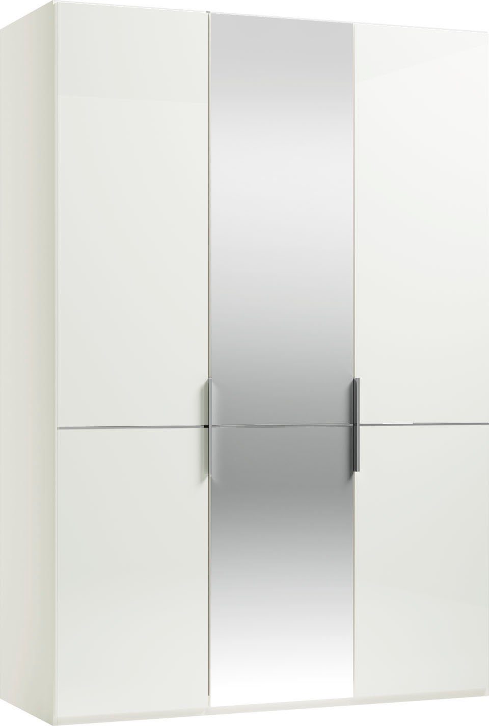 branded Musterring inkl. und M by GALLERY Kleiderstangen, mit Glas- Imola und Drehtürenschrank Spiegeltüren W Einlegeböden Weiß
