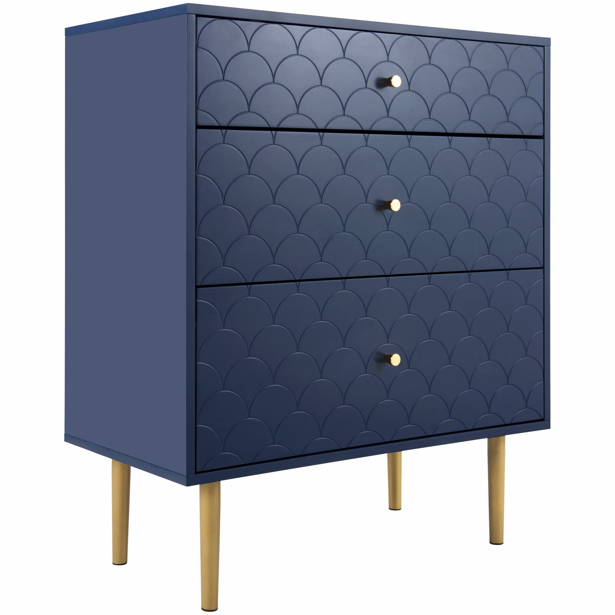 Flieks Kommode, Sideboard Fischschuppenmuster 75*40*89cm Marineblau